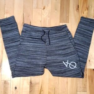 Men's Striped Grey Tapered Sweatpants